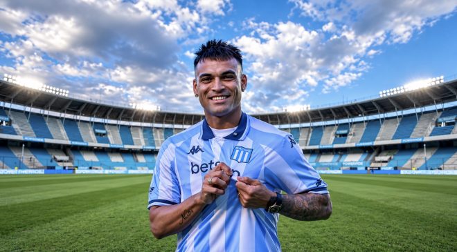 Lautaro Martínez, nuevo padrino de la filial de Racing en Ushuaia